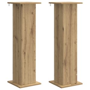 vidaXL Plantenstandaard 2 st Artisanaal eiken 30,5 x 30 x 100,5 cm