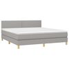 vidaXL Boxspring met matras en LED stof lichtgrijs 160x200 cm