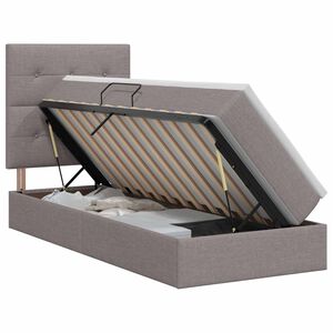 vidaXL Opslag bed met matras met hoofdeinde Taupe 100 x 200 cm Stof