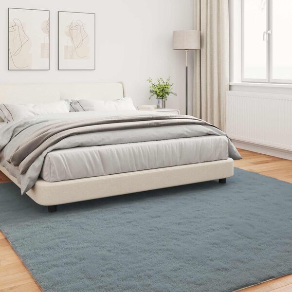 vidaXL Nep Konijnenbont Tapijt Olite Antraciet 200 x 200 cm Polyester