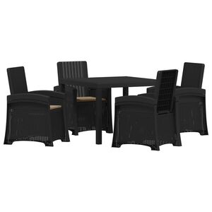 vidaXL Tuin eettafelset 5 st Antracietkleurig en taupe PP