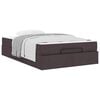 vidaXL Bedframe met matras met matras 2 pcs Tan Stof
