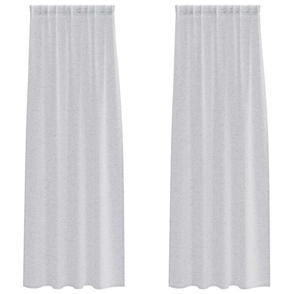 vidaXL Voile Gordijn 2 pcs Lichtgrijs 225 x 140 cm Polyester