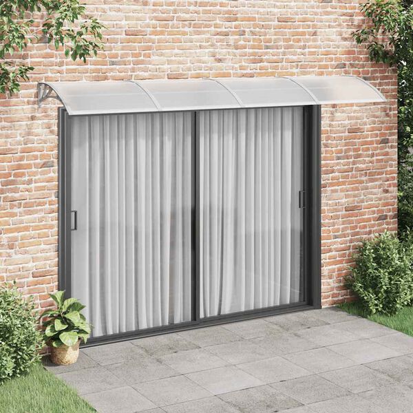 vidaXL Deurluifel 350x75 cm polycarbonaat grijs en transparant