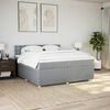 vidaXL Boxspring met matras stof lichtgrijs 200x200 cm