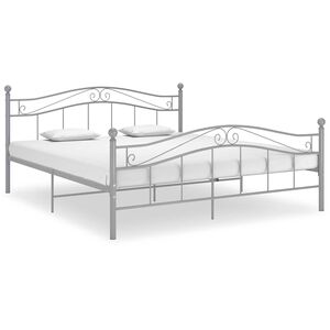 vidaXL Bedframe metaal grijs 180x200 cm