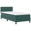 vidaXL LED Box Spring Bed met matras Donkergroen 90 x 200 cm Fluweel