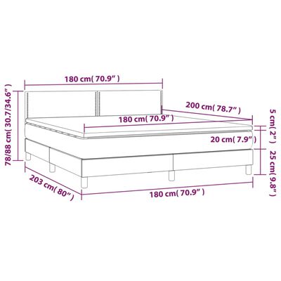 vidaXL Boxspring met matras fluweel roze 180x200 cm