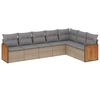 vidaXL 7-delige Loungeset met kussens poly rattan beige