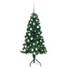 vidaXL Hoek Kunstkerstboom met 150 LED Groen 150 cm PVC en Metaal