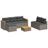 vidaXL 5-delige Loungeset met kussens poly rattan acacia grijs