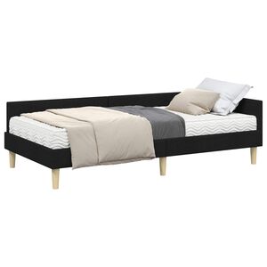 vidaXL Hoekbedframe met Matras met matras 2 pcs Groen Stof