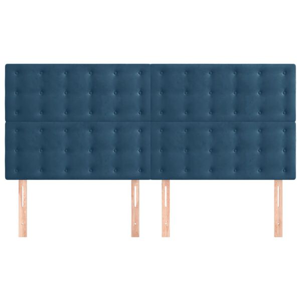 vidaXL Hoofdbord donkerblauw 180x5x118/128 cm fluweel