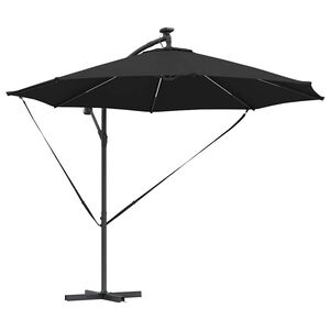 vidaXL Parasol 294 x 294 x 248 cm Polyester en Aluminium Zwart