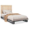 vidaXL Bedframe met hoofdbord massief grenenhout grijs 100x200 cm
