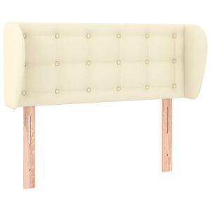 vidaXL Hoofdbord met randen 93x23x78/88 cm kunstleer cr&egrave;mekleurig