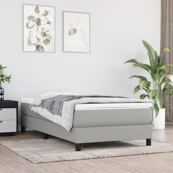 vidaXL Boxspring bed 90x190 cm stof lichtgrijs