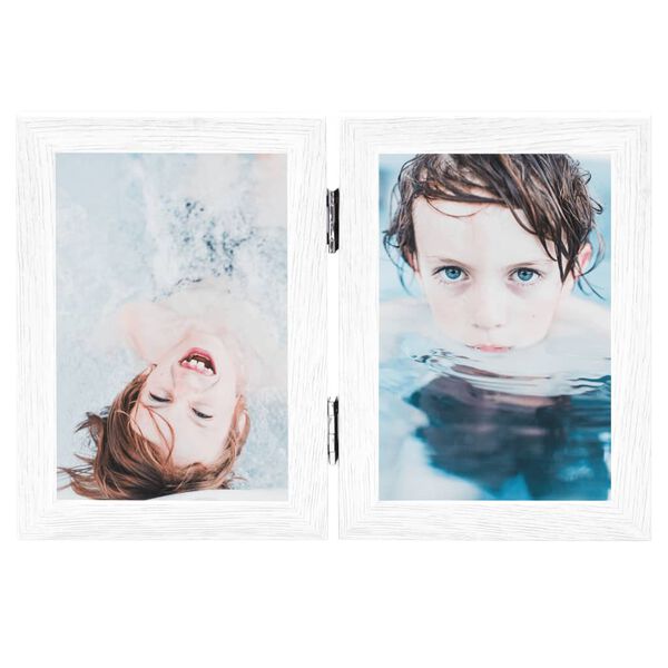 vidaXL Fotolijst tweeluik 2x(13x18 cm) wit