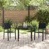 vidaXL Tuin eettafelset 3 pcs Zwart Gepoedercoat staal