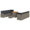vidaXL Tuinbankenset met kussen 11 pcs Grijs poly rattan