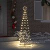 vidaXL LED Kerstboom met 390 LED met grondpennen Warmwit 250 cm IJzer