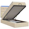 vidaXL Ottoman Bed met Matrassen en LED Cr&egrave;mekleurig 90 x 200 cm Stof