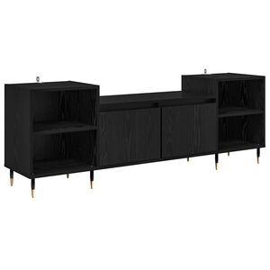 vidaXL TV-kast 160 x 35 x 55 cm Zwart Eiken Bewerkt hout