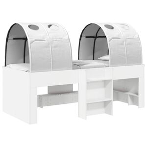 vidaXL Bed met Tunnel 4 pcs Wit Bewerkt hout
