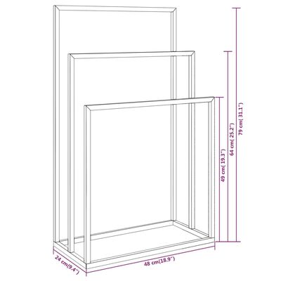 vidaXL Handdoekenrek vrijstaand 48x24x79 cm ijzer zwart