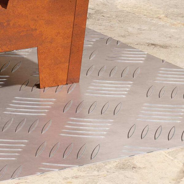 vidaXL Trap Tread Rechthoekig 2 pcs Zilver 60 x 40 cm Aluminium