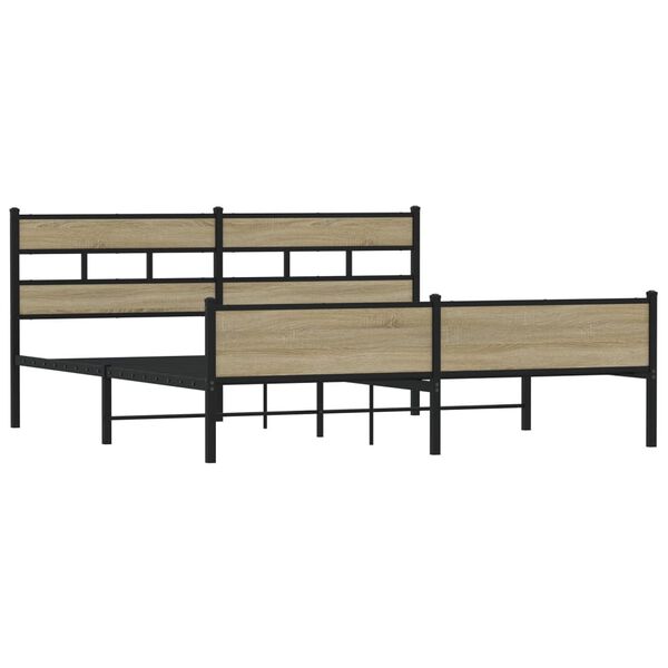 vidaXL Bedframe zonder matras metaal sonoma eikenkleur 200x200 cm