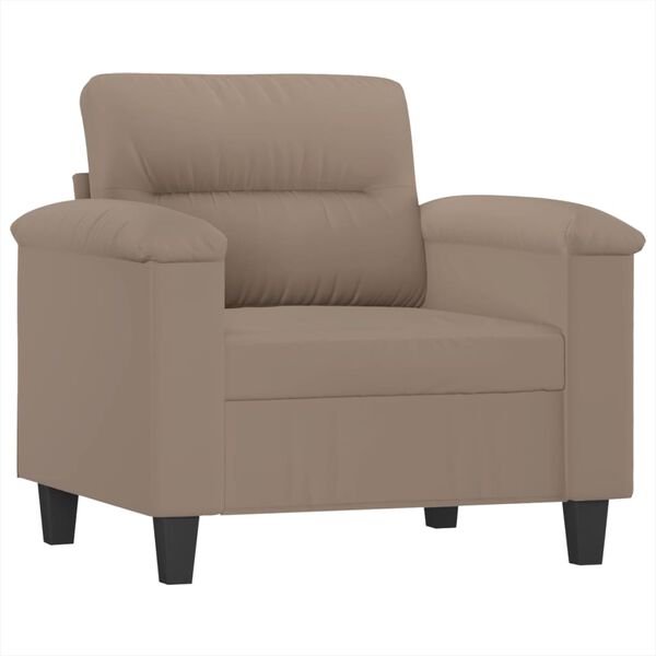 vidaXL 4-delige Loungeset met kussens microvezelstof taupe