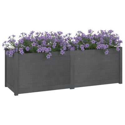 vidaXL Plantenbak 150x50x50 cm massief grenenhout grijs