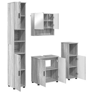 vidaXL Badkamermeubelset 4 st Grijs Sonoma 61 x 35 x 64 cm