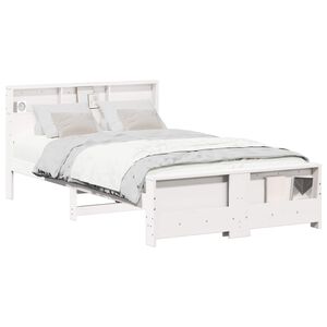vidaXL Bedframe met hoofdeinde Wit 120 x 190 cm Bewerkt hout