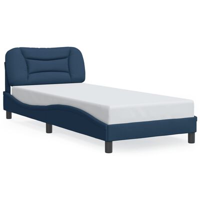 vidaXL Bedframe met hoofdbord stof blauw 80x200 cm