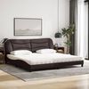 vidaXL Bed met matras "Hvar" stof donkerbruin 200x200 cm
