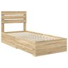 vidaXL Bedframe met lade met hoofdeinde met opslag Bewerkt hout