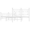 vidaXL Bedframe met hoofd- en voeteneinde metaal wit 140x190 cm