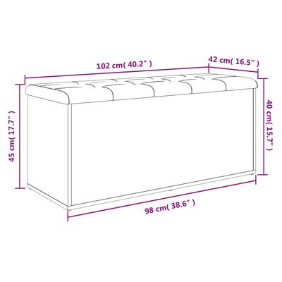 vidaXL Opbergbankje 102x42x45 cm bewerkt hout sonoma eikenkleurig