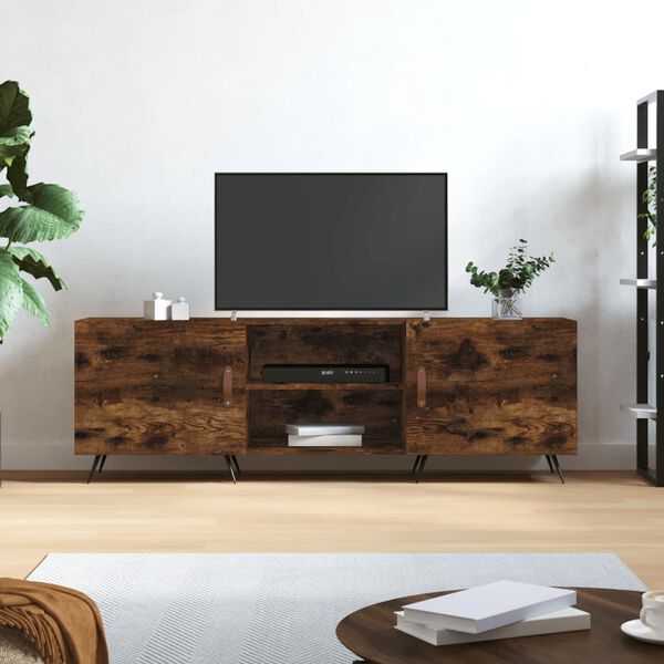 vidaXL Tv-meubel 150x30x50 cm bewerkt hout gerookt eikenkleurig