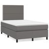 vidaXL Boxspring met matras kunstleer grijs 120x200 cm
