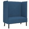 vidaXL Hoge Rug Bank 101cm Blauw Stof