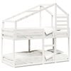 vidaXL Stapelbed met bedhuis massief grenenhout wit 80x200 cm