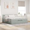 vidaXL Ottoman bed met matras 160x200cm fluweel lichtgrijs