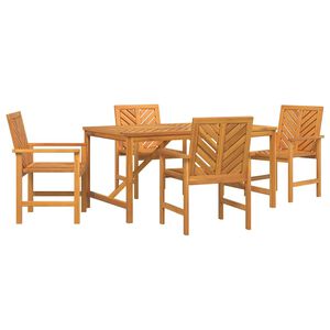 vidaXL Tuin eettafelset 5 st Bruin Massief Acaciahout