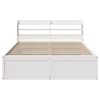 vidaXL Bedframe met hoofdbord massief grenenhout wit 140x200 cm