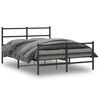 vidaXL Bedframe met hoofd- en voeteneinde&nbsp;metaal zwart 135x190 cm