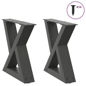 vidaXL Salontafelpoten 2 st 30x(30-31,3) cm staal antraciet