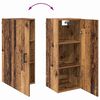 vidaXL Hoge kast met lade Oud Hout 69,5 x 34 x 180 cm Bewerkt hout